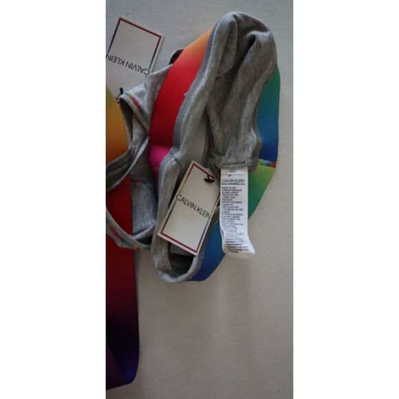 Calvin Klein Intimates Sz XS Gray Heather Unlined Bralette Bra & Thong Set $50 - Picture 4 of 4